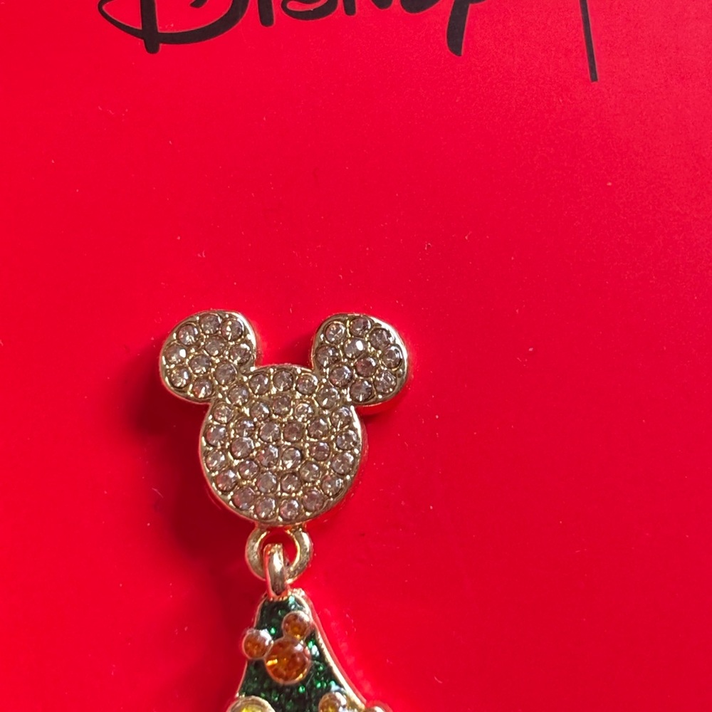 Disney Baublebar Mickey Christmas Tree Dangle Drop Sparkly Earrings New in Box - Picture 3 of 3